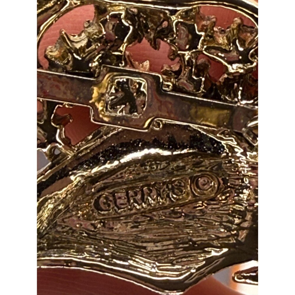 Vintage Horse Brooch Gold Pearl Equestrian Statement Pin Gerry’s - Picture 6 of 7
